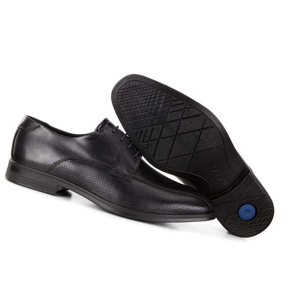 Men's Ecco Melbourne Dress Shoes Black | USA 520DFM